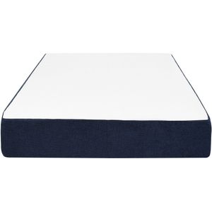 Gelschuimmatras wit/blauw polyester 90 x 200 cm afneembare hoes medium