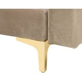 Beliani ABERDEEN - Hoekslaapbank - Beige - Rechterzijde - 267 cm - Fluweel