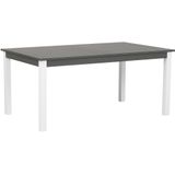 Tuinset donkergrijs/wit aluminium 9-delig uitschuifbaar tafelblad kussens