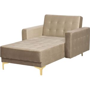 Beliani ABERDEEN - Chaise longue in fluweel, verstelbare rugleuning, stijlvol en comfortabel