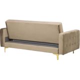 Beliani ABERDEEN  - Slaapbank 3-zits - Beige - Fluweel