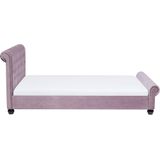 AVALLON - Tweepersoonsbed - Roze - 180 x 200 cm - Fluweel