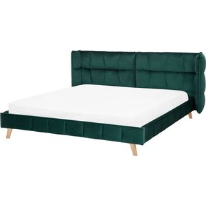 SENLIS - Tweepersoonsbed - Groen - 160 x 200 cm - Fluweel