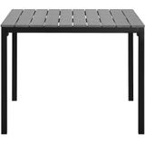 Tuintafel grijs/zwart/kunsthout aluminium 4-zits 95 x 95 cm modern