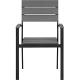 Tuinstoel set van 6 stoelen grijs/kunsthout aluminium