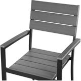 Tuinstoel set van 6 stoelen grijs/kunsthout aluminium