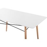 Eettafel licht hout wit tafelblad 140 x 80 cm modern Scandinavisch