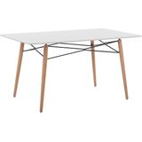 Eettafel licht hout wit tafelblad 140 x 80 cm modern Scandinavisch