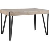 CAMBELL - Eettafel - Taupe Lichte houtkleur - 80 x 130 cm - MDF