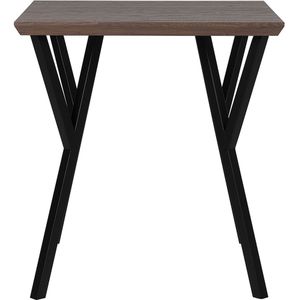 Esstisch Dunkelbraun / Schwarz 70 x70 cm Furniert Holzoptik Rechteckig Industriell