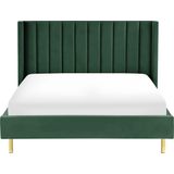 VILLETTE - Tweepersoonsbed - Groen - 160 x 200 cm - Fluweel