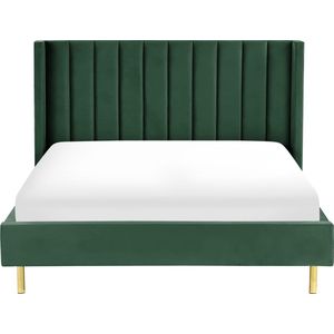 VILLETTE - Tweepersoonsbed - Groen - 160 x 200 cm - Fluweel