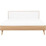 SERRIS - Bed LED - Lichte houtkleur - 160 x 200 cm - Vezelplaat