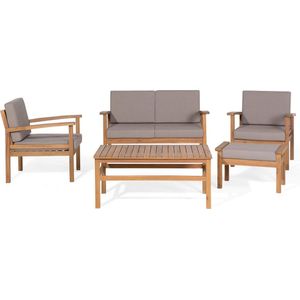 Beliani MANILA - Loungeset voor 4 - Lichte houtkleur - FSC® gecertificeerd acaciahout