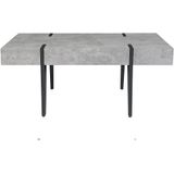 Koffietafel beton effect metaal poten 100 x 60 cm modern rechthoekig industrieel stijl