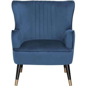 VARBERG - Fauteuil - Blauw - Fluweel