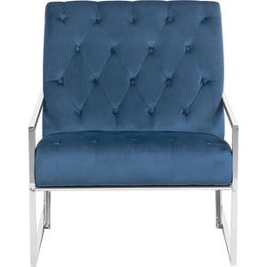 HARSTAD - Fauteuil - Donkerblauw - Fluweel