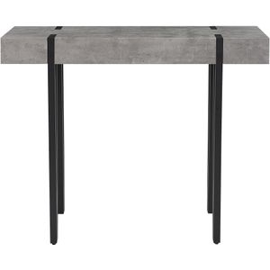 Kaptafel sideboard kast grijs zwart 40 x 100 cm MDF tafelblad metalen frame betonlook industrieel