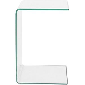 Bijzettafel transparant glas 40 x 40 cm cantilever minimalistisch