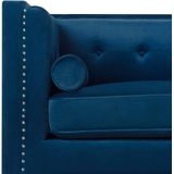 AVALDSENES - Chesterfield Bank 2-zits - Blauw - Fluweel