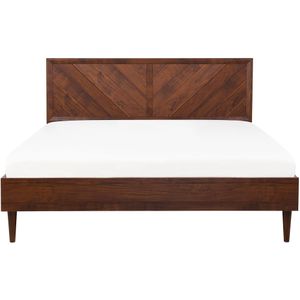 Beliani MIALET  - Bed - Donkere houtkleur - 180 x 200 cm - Vezelplaat