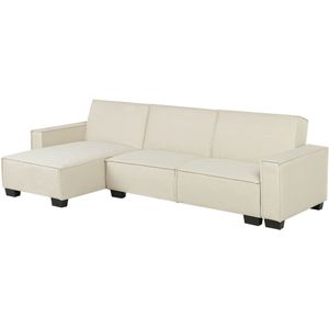 ROMEDAL - Hoekslaapbank - Beige - Rechterzijde - 290 cm - Polyester