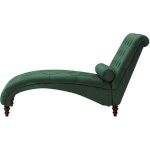 MURET - Chaise longue - Donkergroen - Symmetrisch - Fluweel