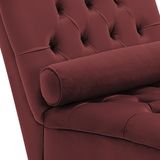 MURET - Chaise longue - Rood - Symmetrisch - Fluweel
