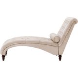 MURET - Chaise longue - Beige - Symmetrisch - Fluweel