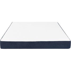 Gelschuimmatras wit/blauw polyester 140 x 200 cm afneembare hoes medium