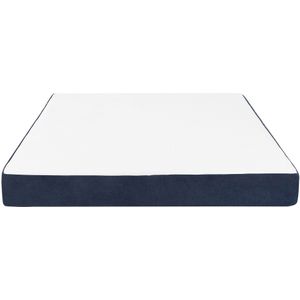 Gelschuimmatras wit/blauw polyester 180 x 200 cm afneembare hoes medium