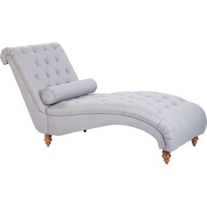 Beliani Muret - Klassieke grijze chaise longue van polyester | Luxe design | Extra steun in de rug