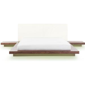 ZEN - Tweepersoonsbed LED - Lichte houtkleur - 160 x 200 cm - MDF