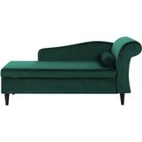 LUIRO - Chaise longue - Groen - Rechterzijde - Fluweel