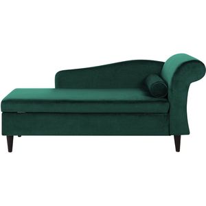 LUIRO - Chaise longue - Groen - Rechterzijde - Fluweel