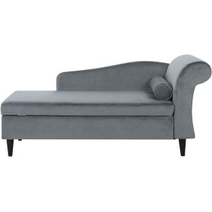 LUIRO - Chaise longue - Licht Grijs - Rechterzijde - Fluweel