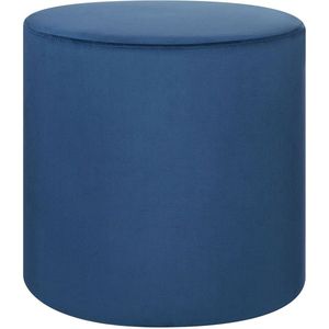 LOVETT - Poef - Donkerblauw - Fluweel