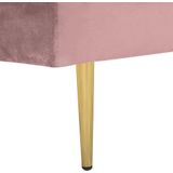 Beliani MIRAMAS - Moderne Chaise Longue in Oud-Roze Fluweel | Stevige Zit | Decoratief Rugkussen | Glamoureus Design