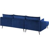 VARDE - Hoekbank 3-zits - Blauw - Rechterzijde - 245 cm - Fluweel