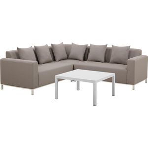 Beliani BELIZE - Loungeset voor 5 - Beige - Kunststof