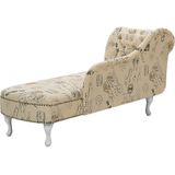 NIMES - Chaise longue - Beige - Linkerzijde - Polyester