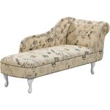 Beliani Nimes - Chaise Longue in Beige Polyester | Luxe en Comfortabele Ligstoel | Glamoureus Design