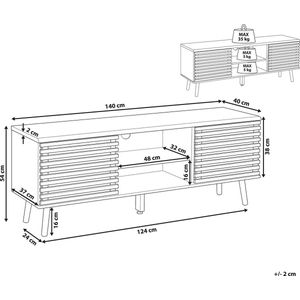 Beliani PERTH - TV-meubel - Donkere Houtkleur - MDF