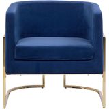 SIRKKA - Fauteuil - Blauw - Fluweel