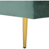Beliani MIRAMAS - Moderne Chaise Longue van Mintgroen Fluweel | Stevige Zit | Decoratief en Praktisch Rugkussen