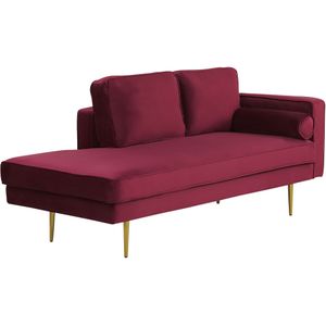 MIRAMAS - Chaise longue - Rood - Rechterzijde - Fluweel