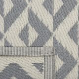 Buitenkleed grijs/wit polypropyleen ruitpatroon 120 x 180 cm
