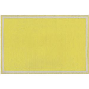 Buitenkleed geel/wit polypropyleen 120 x 180 cm