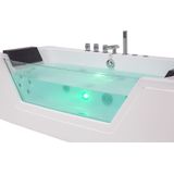 Whirlpool bad massage jets wit zilver met Led-verlichting sanitair acryl glas 162 x 76 cm