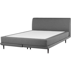Boxspring Bed met Hoofdbord Lichtgrijze Stoffering 180x200 cm incl. Topper & Matras Modern Glamorous Design